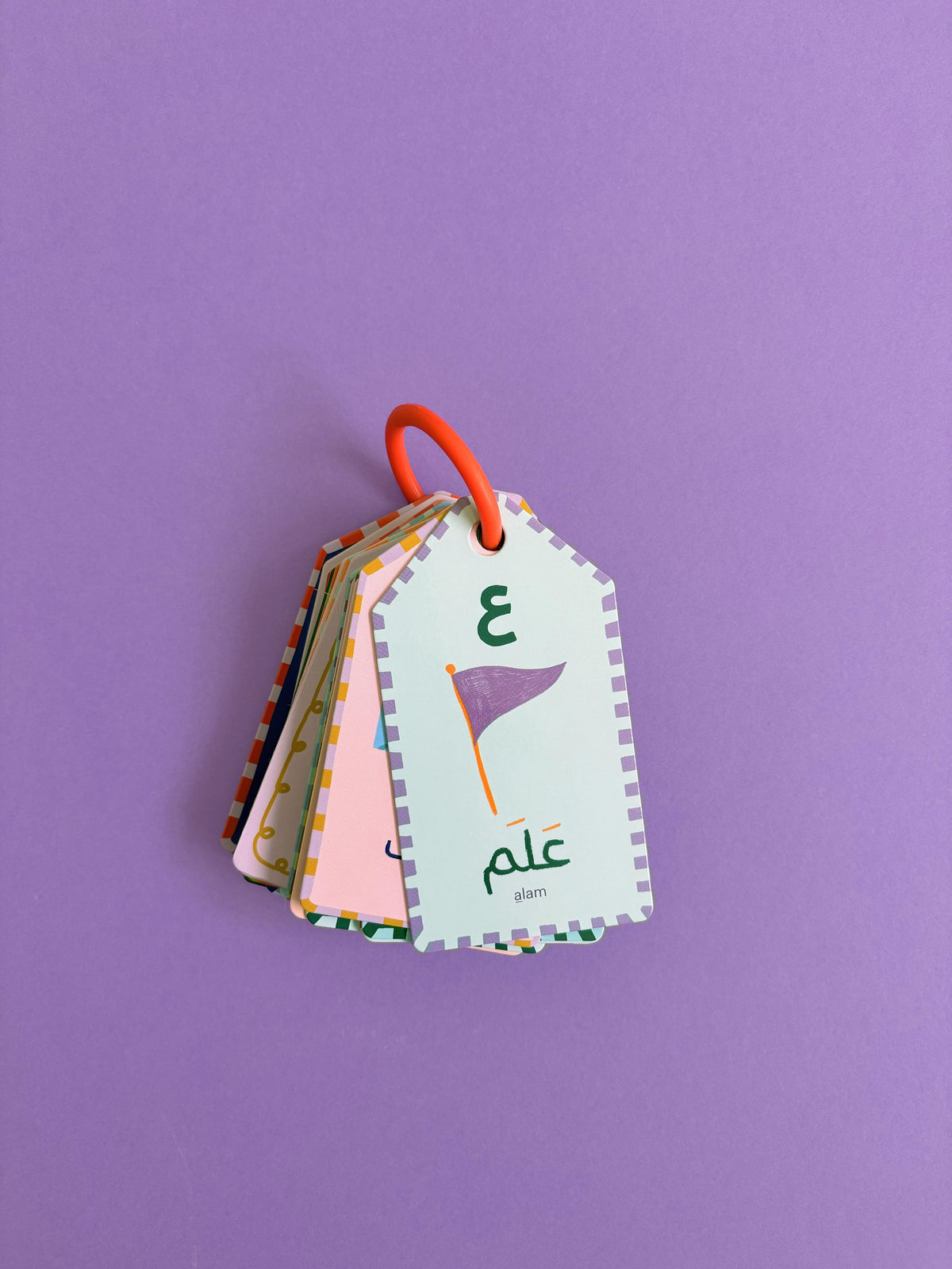 Arabic Alphabet Flashcards with Ring