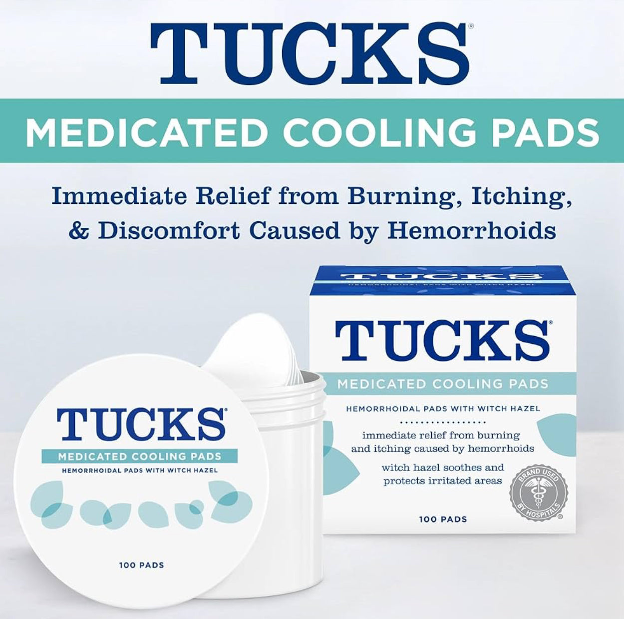 Tucks Medicated Cooling Pads, 100 Count